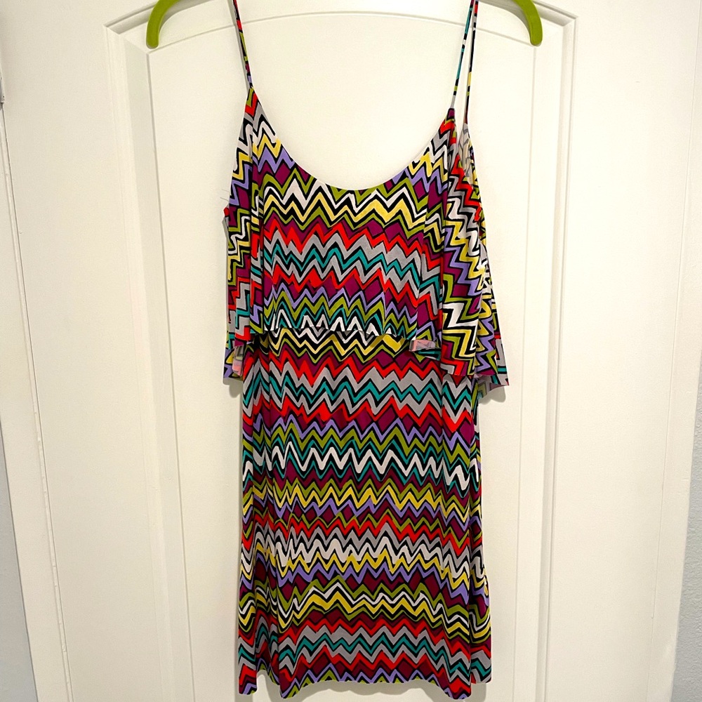Tbags Los Angeles multi colored zig zag dress - size S